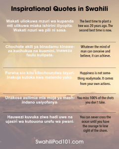 Incredible Inspirational Quotes in Swahili!